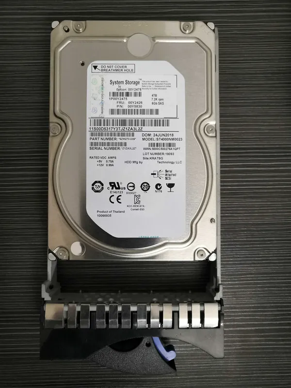 

00Y2475 00y5830 00Y2426 00MJ129 4T SAS 7,2 K 3,5 V3700 жесткий диск HDD