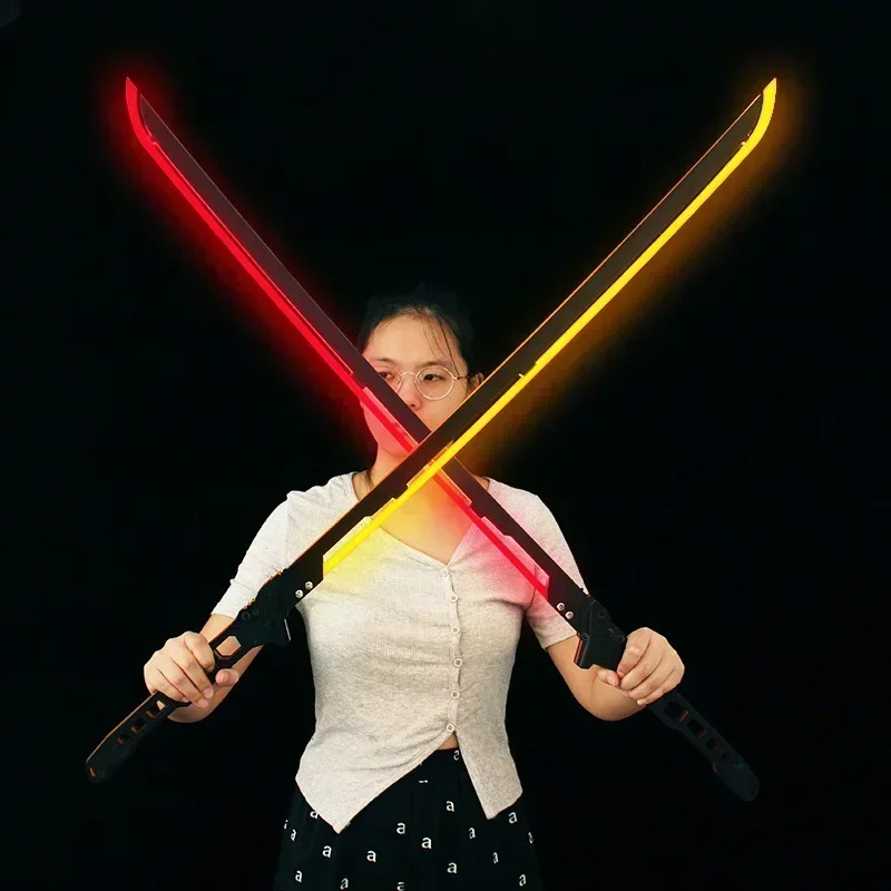 Ficção científica Punk Thermal Katana Blade Game, Periférico, Arma Brilho Acrílico, Espada Samurai, Modelo para Cosplay, Presentes Brinquedos, 80cm