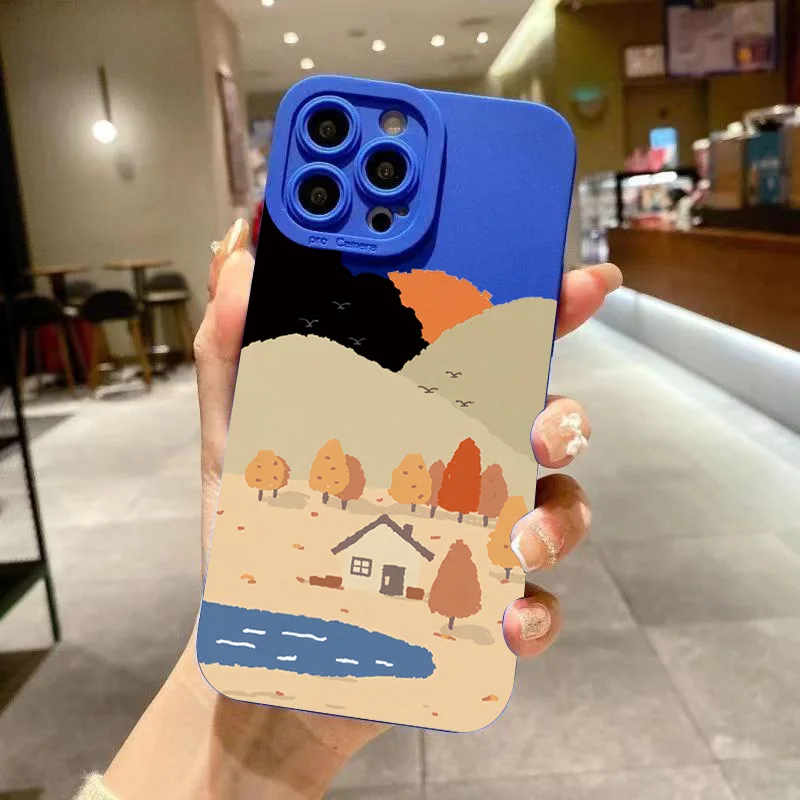 Rural Scenery Painting Shockproof Silicone Case - Soft Protective Cover