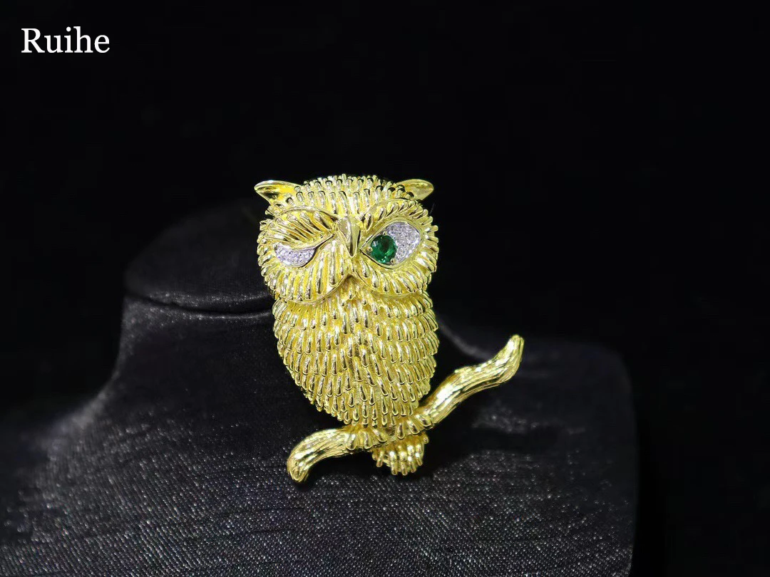 

Ruihe 925 серебро, классическое искусственное украшение для женщин, драгоценный камень CZ, птица, офисные аксессуары, подарки