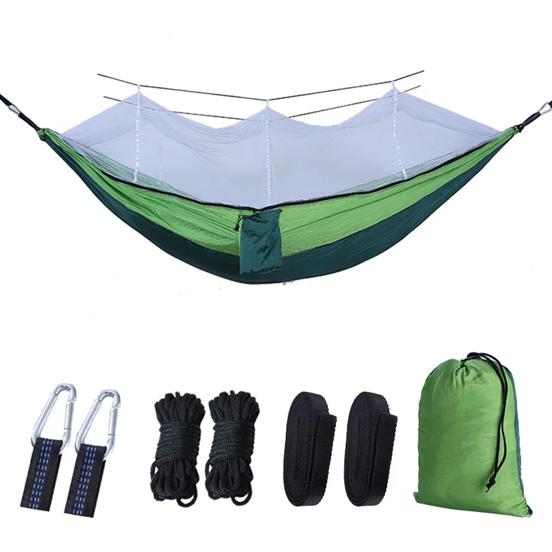 Lightweight Portable Outdoor Camping Hammock with Mosquito Net High Strength Parachute Fabric Hanging Bed Hunting Sleeping Swing 6