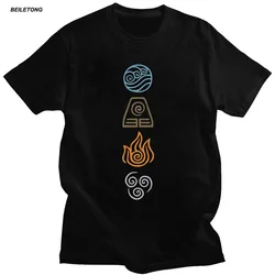 Cosplay Harajuku Women T-shirts Fashion Avatar The Last Airbender Tops Short Sleeve 100% Cotton Tshirts Black Hip Hop Camiseta