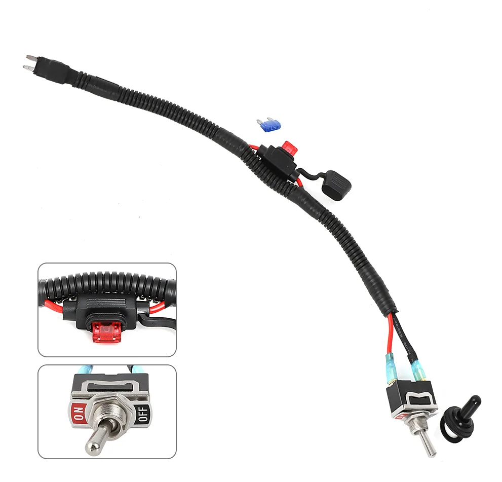 Universeller Kfz-Schaltsicherungs-Bypass-Kit-Schalter für Mini-Sicherungshalter 35 cm mit 10 A und 15 A Sicherungen – Detail 4