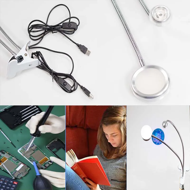Lâmpada de Cura Reparo do Telefone Ultravioleta Ponto Luz Clipe Faça Você Mesmo Resina Cola Óleo Verde Máscara Solda Prego Manicure Estudo Usb uv 395nm 6 Computers & Electronics