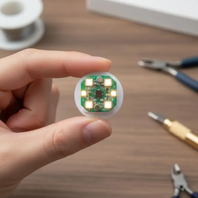 새로운 1Pcs 태핑/사운드 제어 조명 장난감 38mm 충전식 LED 라이트 나이트 램프 DIY 인형 집 액세서리 벽 침대 옆 램프