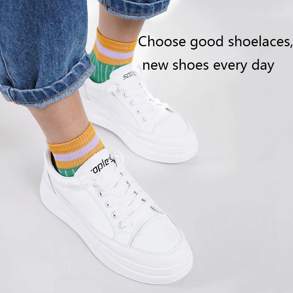 Shoe Laces Shoe Accessories 1Pair Classic Shoelaces Black White Shoe Lace Double Fabric Non-slip Polyester Laces Casual Sport Shoestrings 70/80 /90/100/120C