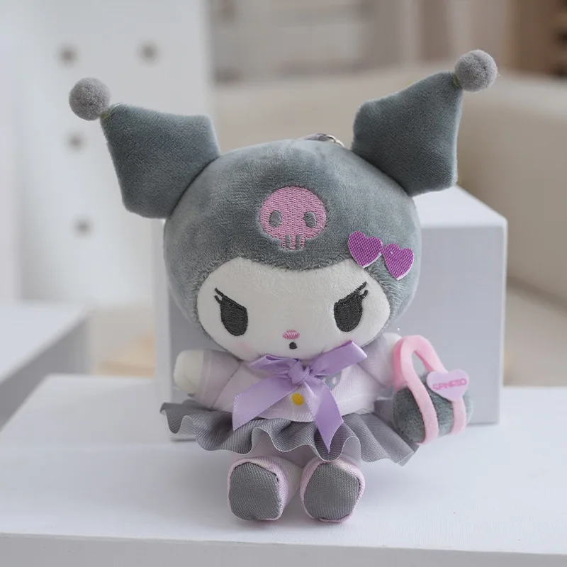 20pcs/lot 12cm Cute college uniform Kuromi Plush Toys Keyring Melody Monster dolls Pendant Key chain Gifts  for Children 2