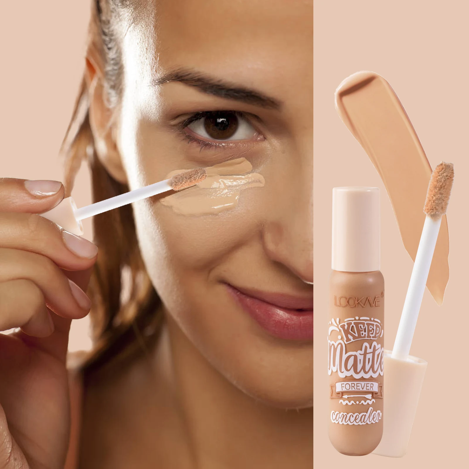 Waterproof Liquid Concealer Foundation Cream, Lasting Full Coverage, Acne Spot, Dark Circles, Dark Concealer, Face Makeup Cosmetic, sponge head concealer liquid concealer makeup concealer waterproof concealer face concealer concealer foundation cream