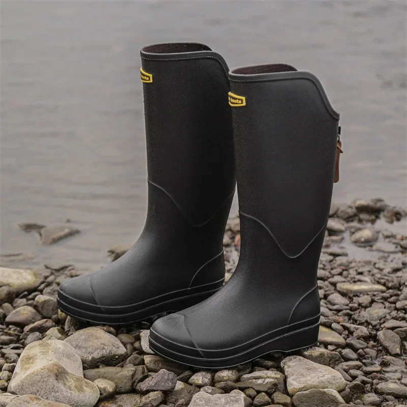 

New Women Fashion Knee-high Rain Boots Outdoor Female Slip-on Rainboots Waterproof Woman Water Shoes Wellies Boots