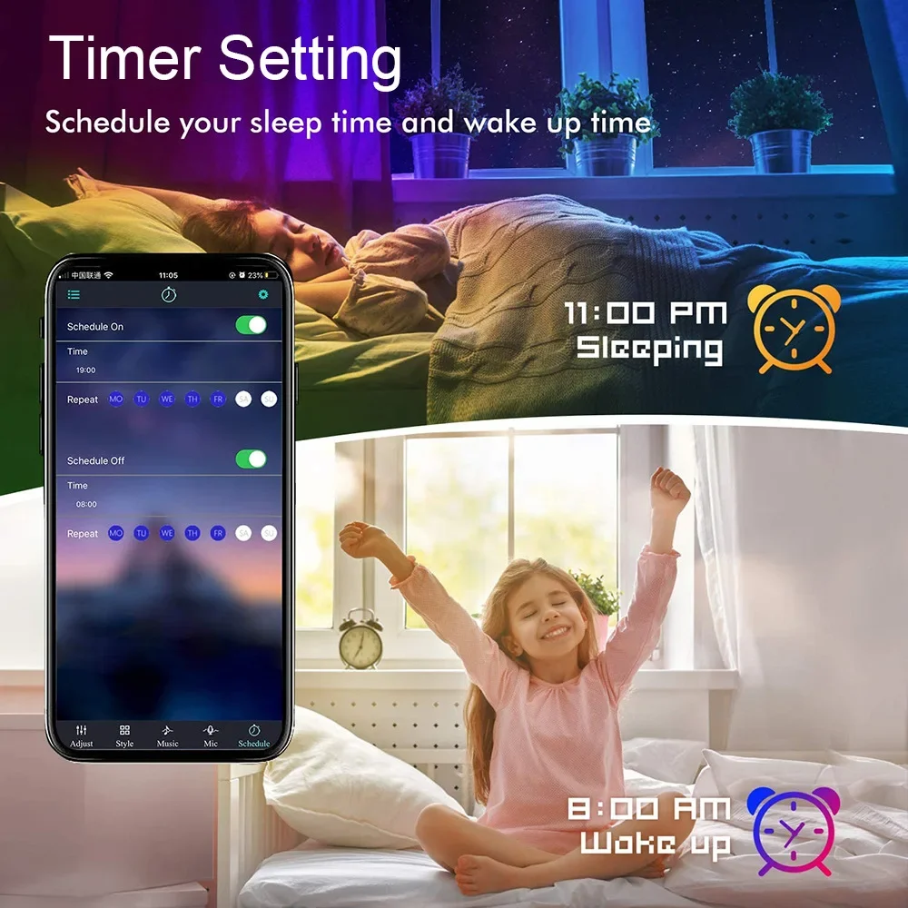 USB LED Strip Lights APP Control Color Changing 5050 RGB Led Light Flexible Lamp Tape for Room Decoration TV Backlight 6