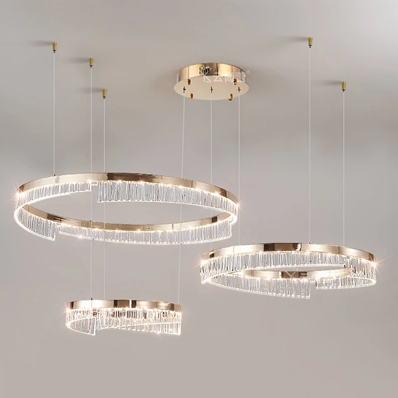 Modern Led Chandelier for Living Room Bedroom Dining Room Round Ring Design Pendant Light
