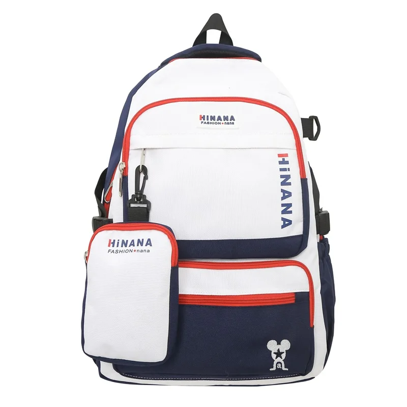 

High School Women Backpack Nylon Teenagers Girls Boys Schoolbag College Student Korean Bagpack