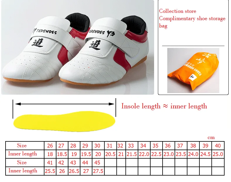 Description Picture 2 of itemTaekwondo Shoes Martial Arts Sneaker Boxing Karate Kung Fu Tai Chi Shoes Red Stripes Sneakers Lightweight Shoes