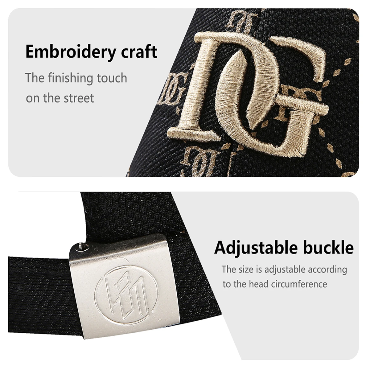 The New Korean Version of the Printed Letter Embroidered Cap Men's Trend All-Match Big Head Baseball Cap Women Show a Small Face