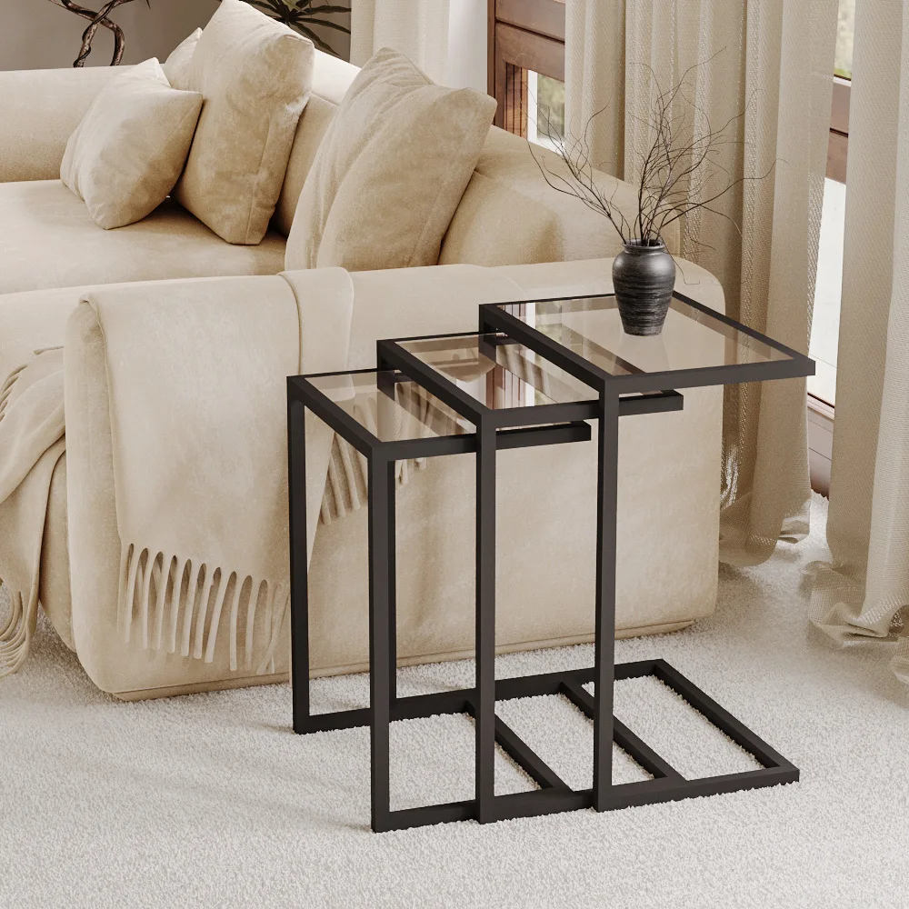 أنيفيش 2 قطعة MDF التعشيش نهاية الجدول ، مجموعة من...