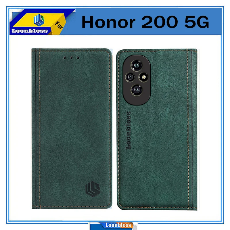 Coque Pour Honor 200 Smart 5G Premium Cuir PU Étui Flip