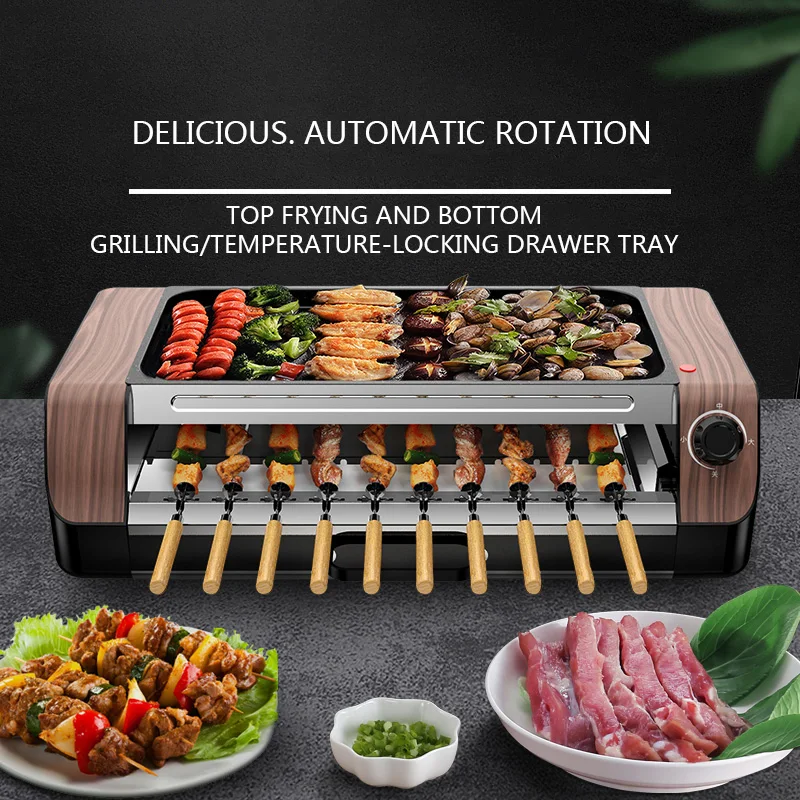 Multifunctional Electric Barbecue Grill Household Kitchen Appliances Smokeless Barbecue Machine Nonstick Bakeware Electric Stove 6