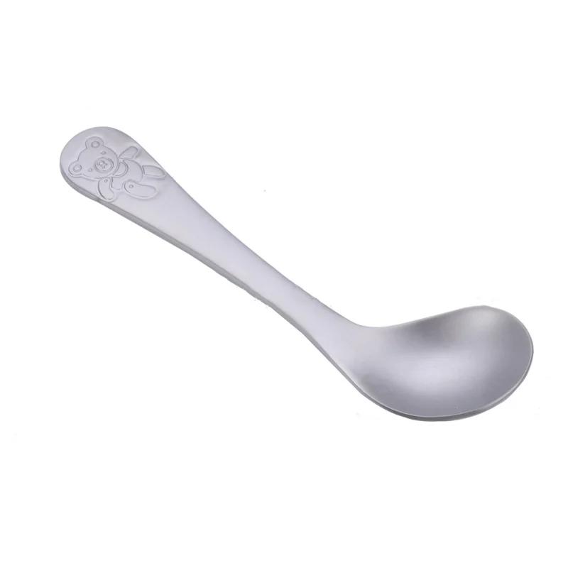 Pure Titanium Spoon for Children's Meals Cartoon Cutlery, Outdoor Camping, Portable and Environmentally Friendly