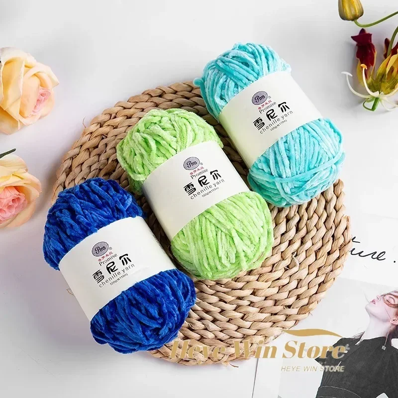 Zoomlie 3 Stks 100g Chenille Garen Breien Garen Zachte Pluche Pluizige Hand Geweven Gehaakte Wol Garen voor Handambachten Haak Breien Sjaal Kleding Hoeden Gift (9 Ballen, Kleur 13