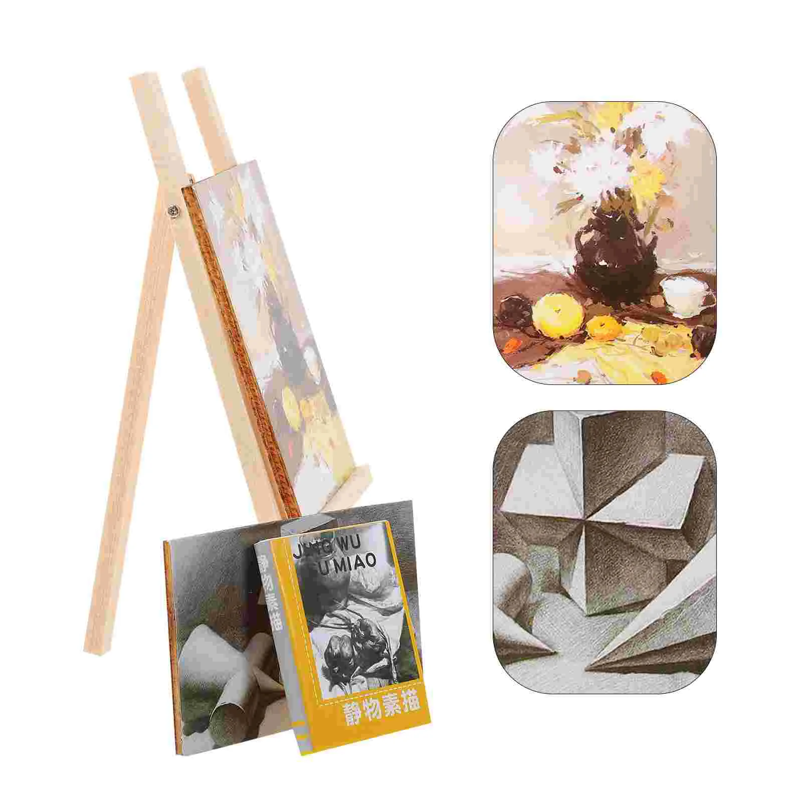 

House Decorative Painting Mini Easel Ornament Miniature Kit Furniture Wood