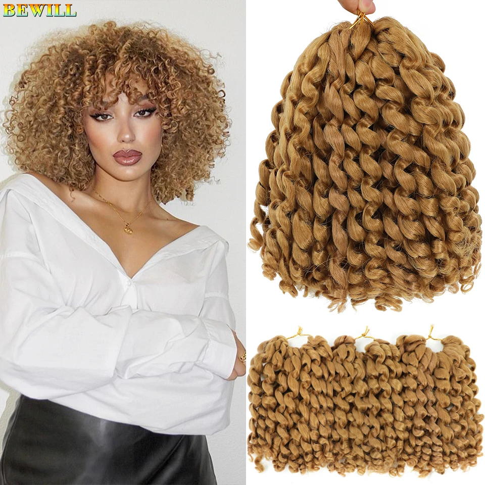 Wand Curl Crochet Braids Hair Jamaican Bounce Wand Curls Crochet Hair 8 Inch Synthetic Afro Crochet Braid Hair For Black Women 1
