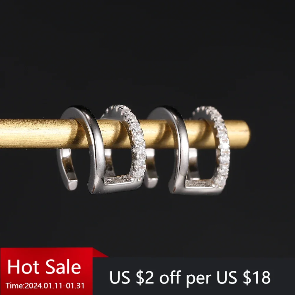 

925 Clips Earring For Women Unisex Minimalist Fashion Cartilage Ear Cuff Fake Piercing Clip On Earring