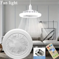 2-in-1 Three-speed Mode LED Fan Light LED Lamp Bead E27 Screw Fan Light Remote Control Wall Control Bedroom Light Fan Ceiling 2