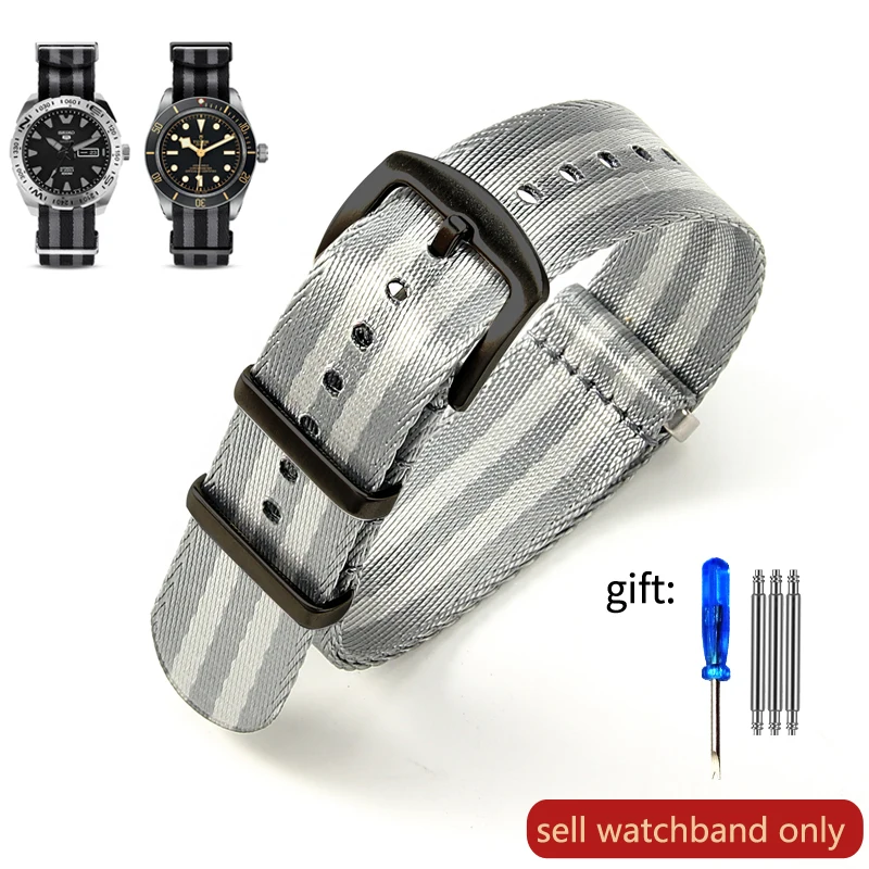 Breathable Soft Nylon Watchband - 20/22mm Male Watch Strap