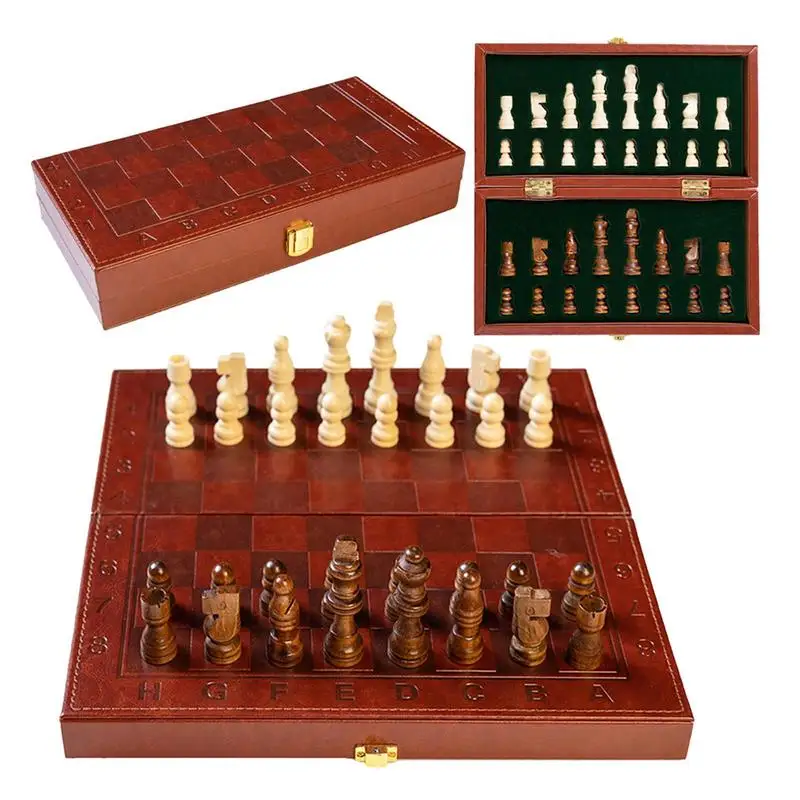 Set Di Scacchi In Legno Gioco Di Scacchi Da Viaggio Magnetico Con Pezzi Di Scacchi Set Di Scacchi Portatili Per Il Campeggio Scolastico Divertimento A