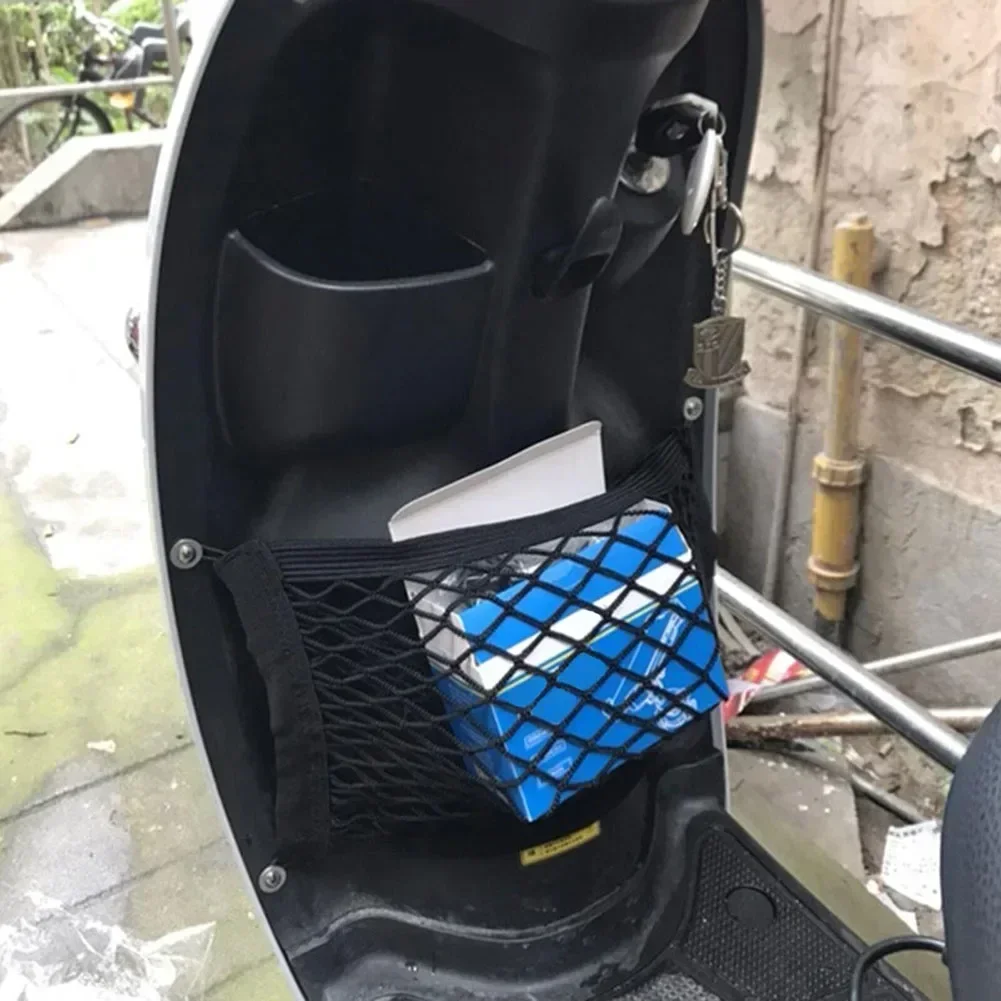 Motorcycle Storage Net Bag High-strength Elasticity Bike Scooter Storage Net Bag Scooter Mesh Luggage Hook Hold