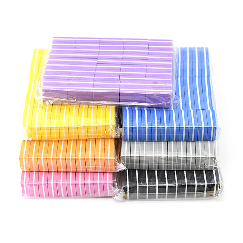 10/25/50Pcs Mini Sponge Nail File Buffer Block Polish Square Colorful Nail Supplies For Professional Care Manicure Pedicure Tool