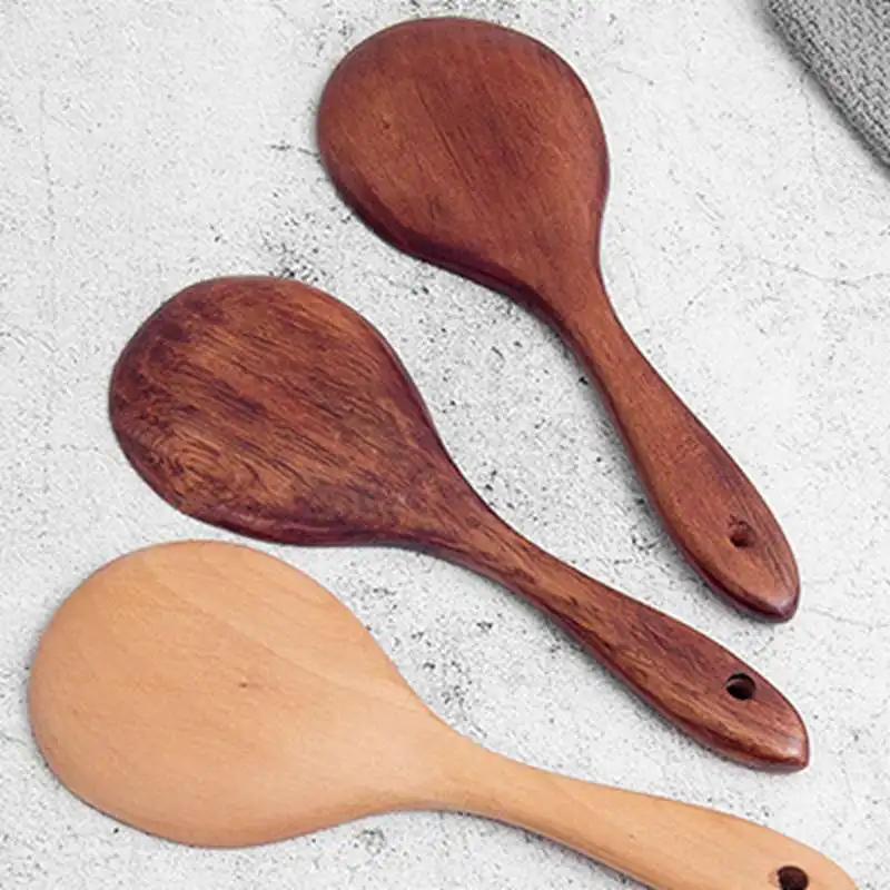 Japanese-style Wood Rice Spoon Rice Paddle Wooden Scoop Kitchen Spoon Ladle Tablespoon Big Serving For Kitchen Tableware
