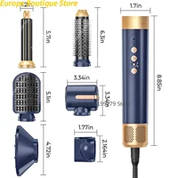 Sèche-cheveux 7 en 1, brosse sans balais, haute vitesse, avec diffuseur, sèche-cheveux ionique, peigne de coiffure à Air chaud, bigoudi automatique 4