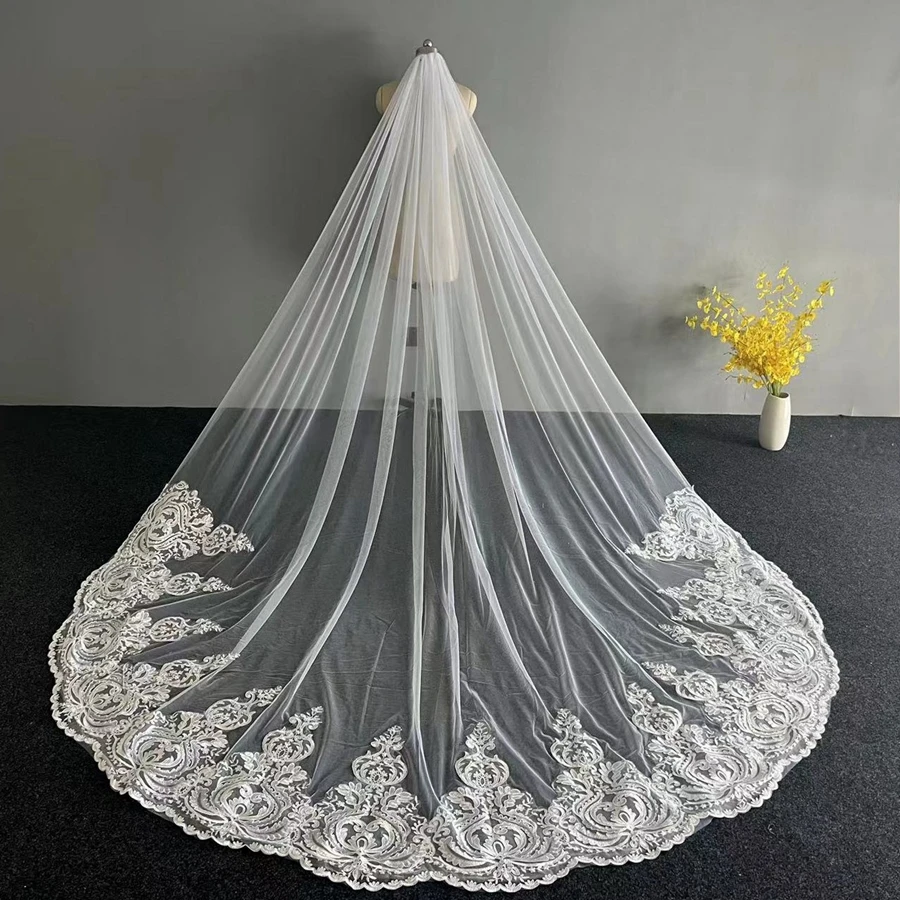 New Arrival White Ivory Cathedral Wedding veils for bride Wedding accessories Boda veu de noiva Sexy Bridal Veil velo new arrival white ivory cathedral wedding veils for bride wedding accessories boda veu de noiva sexy bridal veil velo