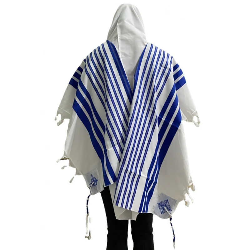 

Tallit Prayer Shawl 140x190cm Israel Jewish Large Size Tallits Royal Blue Talit Tzitzits for Women Men Gift Talitnia Scarf