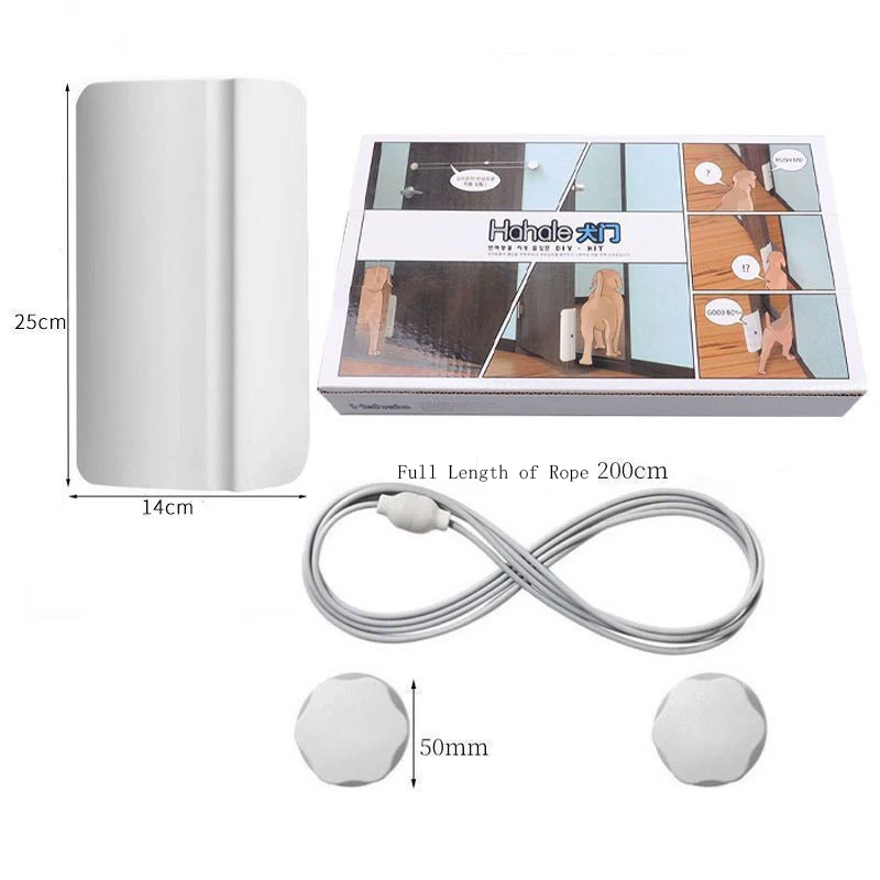 Removable Pet Door Opener Cat Door Pet Automatic Adjustable Bungee Cord Without Drilling For Accessories 펫도어 캣도어