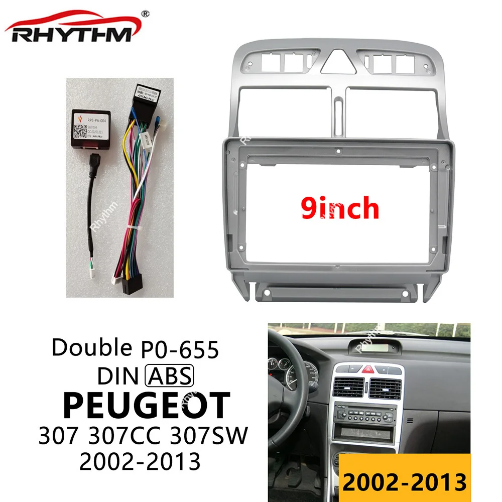 

Автомобильная панель для Peugeot 307, 307CC, 307SW, 2002-03, 04, 05, 06, 07, 08, 09, 10, 11, 12-2013, аксессуары для приборной панели 9 дюймов
