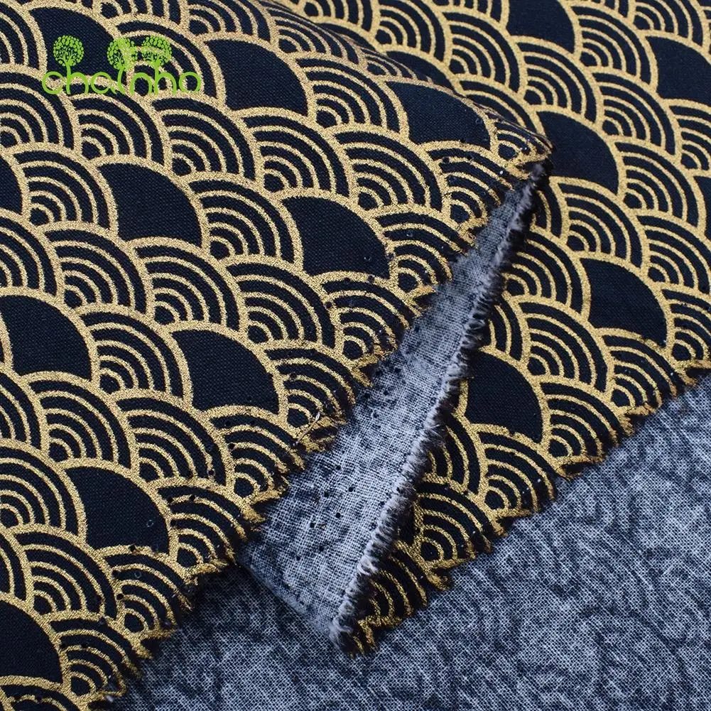 Chainho,Printed Plain Weave Cotton Fabric,DIY Quilting Sewing Material,Patchwork Cloth,Fish-Scale Series Textile,20x25cm,15CD36