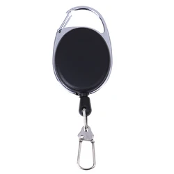 Compact Outdoor Retractable Keychain with Durable Steel Cable (Black1)