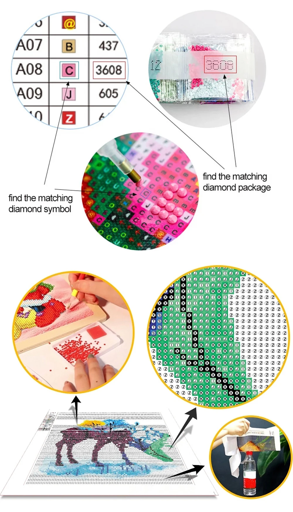 DIY 5D Diamant Malerei Rosa Eule Volle Runde Diamant Stickerei Cartoon Tier Kreuz Stich Set Kunst Dekoration – Detail 6