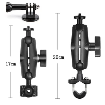 Supporto per Telecamera da Moto/Bici con Rotazione a 360° per GoPro Hero 13 12 11 10 9 8 7 6, Montaggio su Manubrio o Specchietto