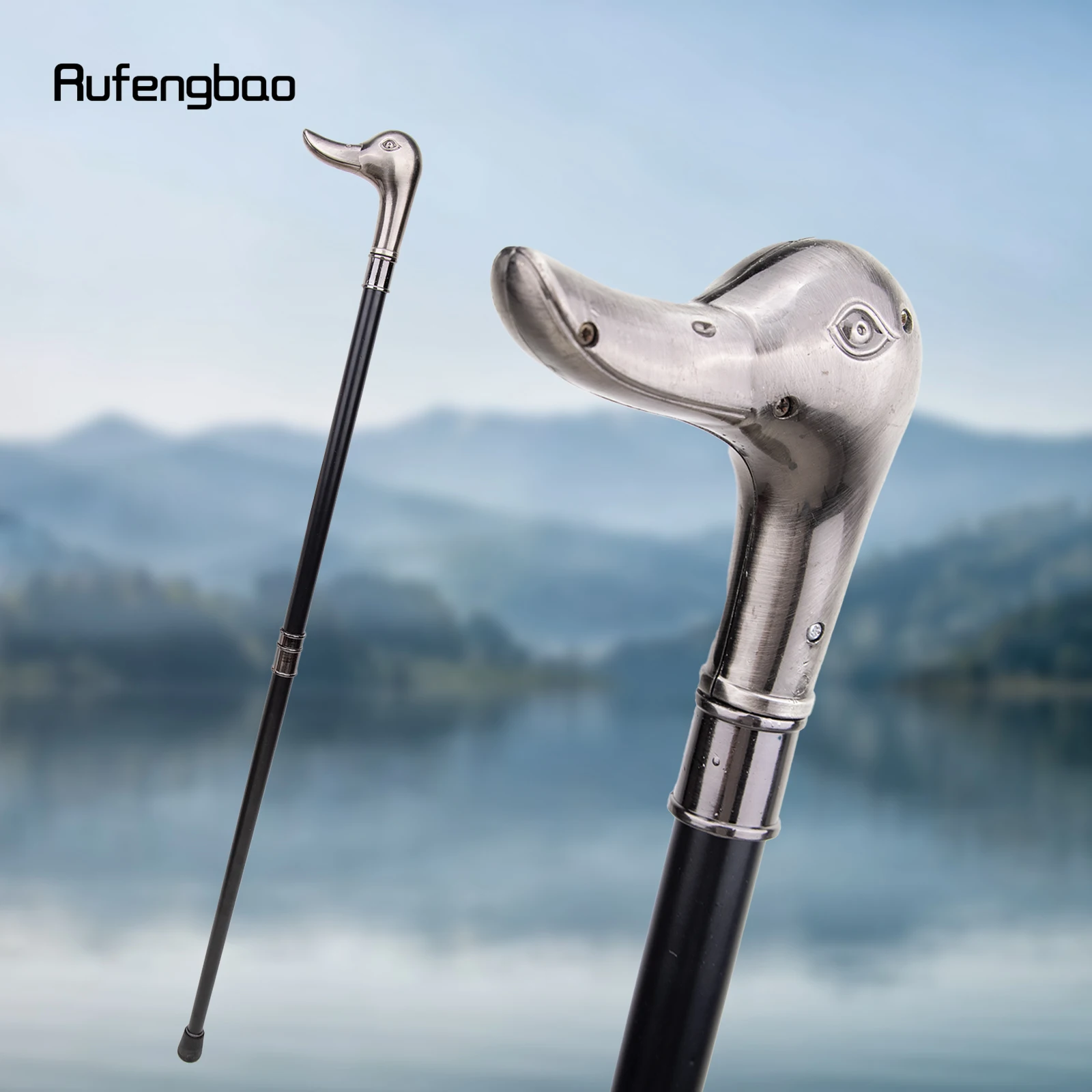 美品 アヒルの頭 ステッキ ダックヘッド 杖 アヒル 鴨 箱付き