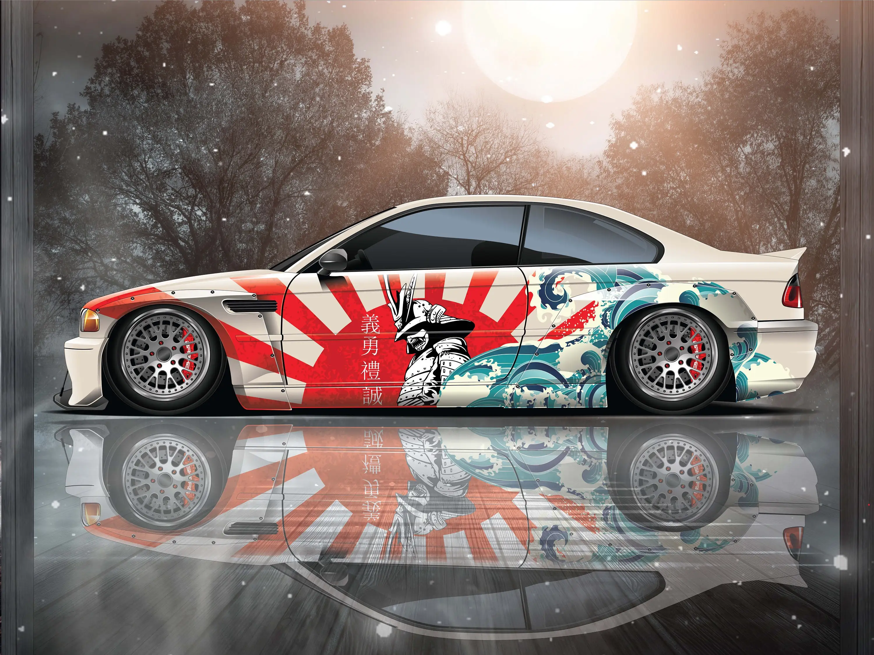 Red Bull Racing Wrap Anime wrap vinyl stickers Fit With Any Cars
