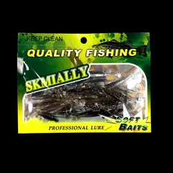 50pcs Mini Soft Silicone T - tail Fishing Lures (B)