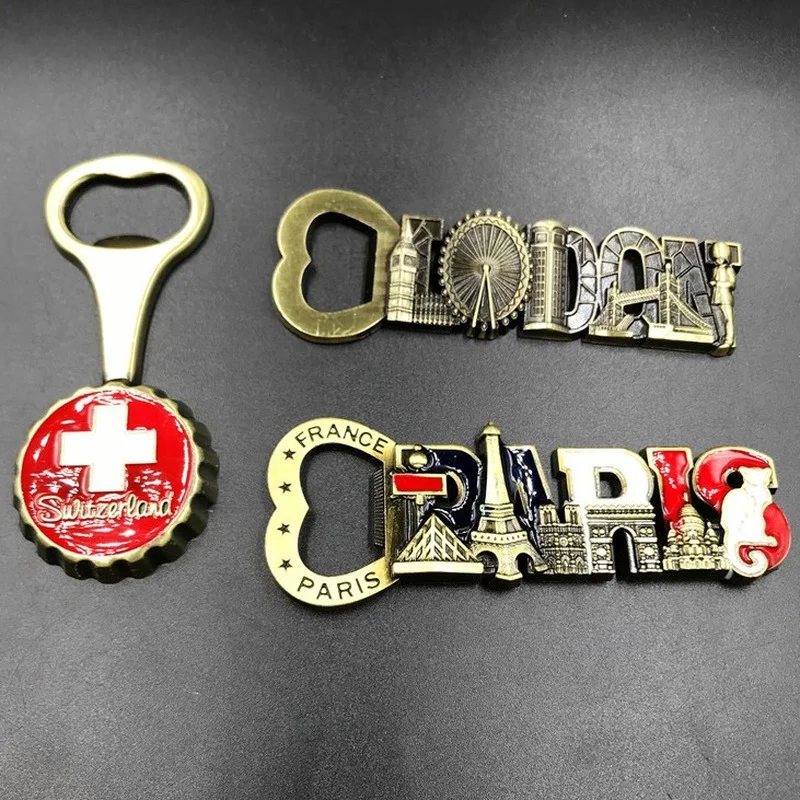 Parigi Francia 3D cucchiaio frigorifero magnete apribottiglie Tourist Souvenirs Collection, Parigi adesivi magnetici magnete frigorifero apribottiglie