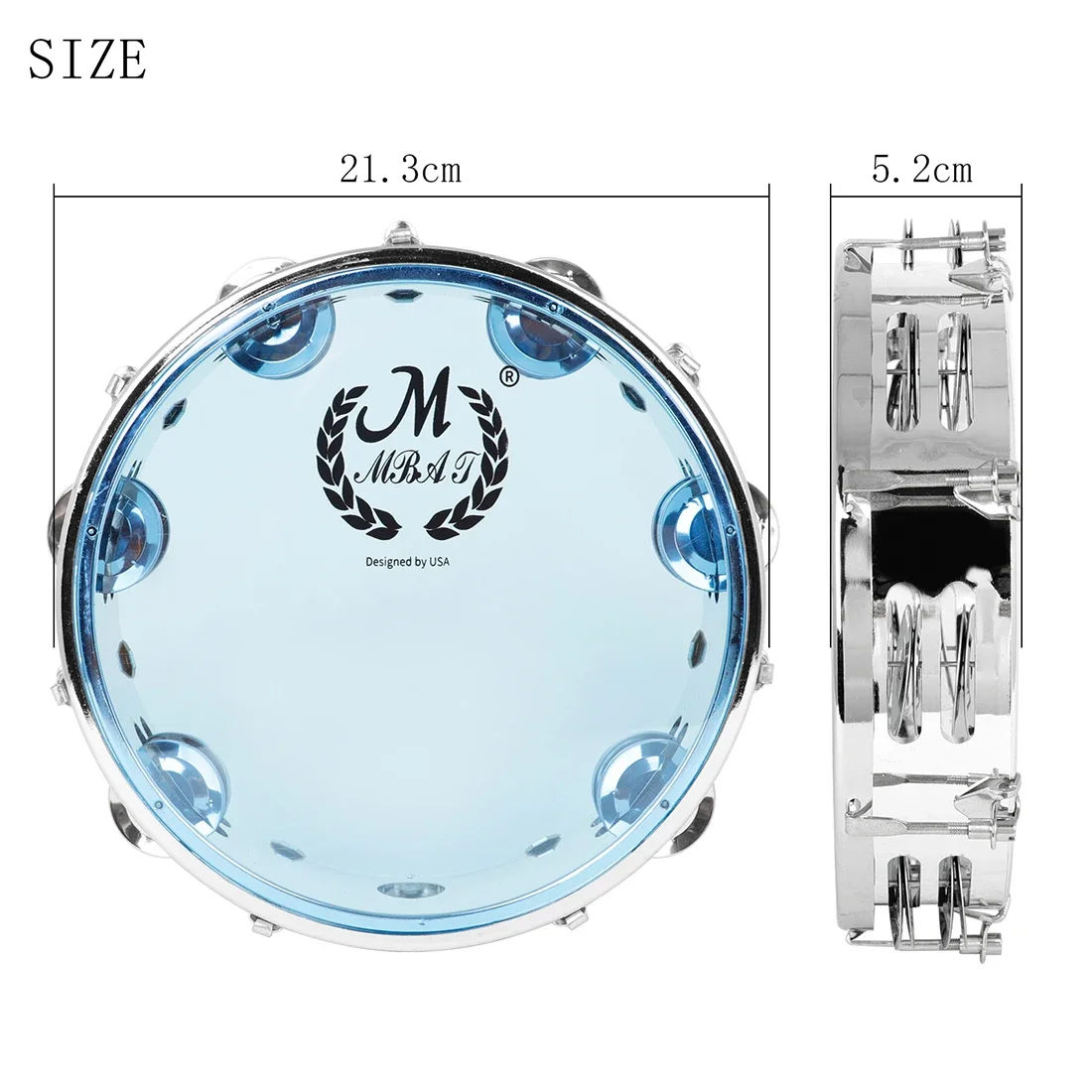 8/10 Inch Tambourine Self Tuning Double Row Hand Tambourine with Stainless Steel Ring for KTV Party Festival Celebration Play hand tambourine