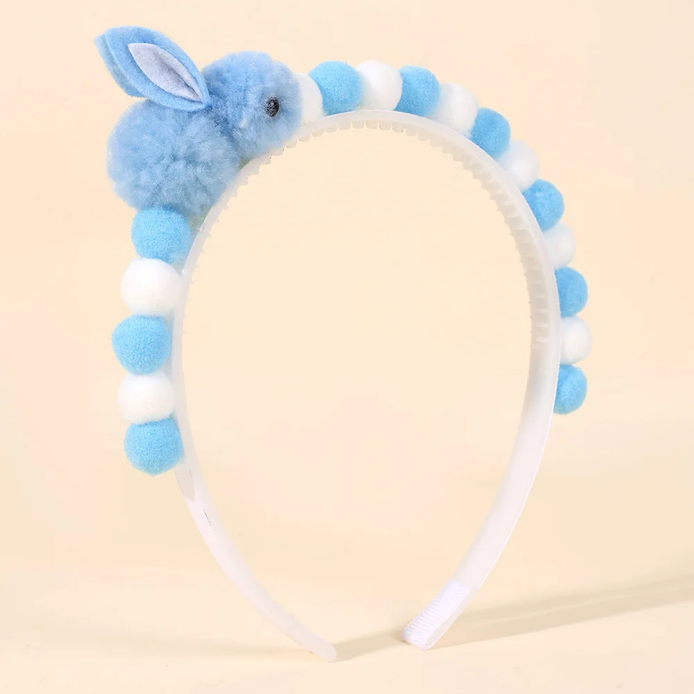 2Pcs Rabbit Fur Ball Headband Cute Rainbow Cartoon Unicorn Bow Hair Bands For Girls Children Kids Diadem Headdress Accessories