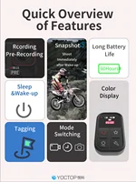 Caméra d'action étanche avec télécommande Bluetooth pour Insta360 X5/X4/X3/GO3S/AcePro2, contrôleur de caméra avec écran LCD 6