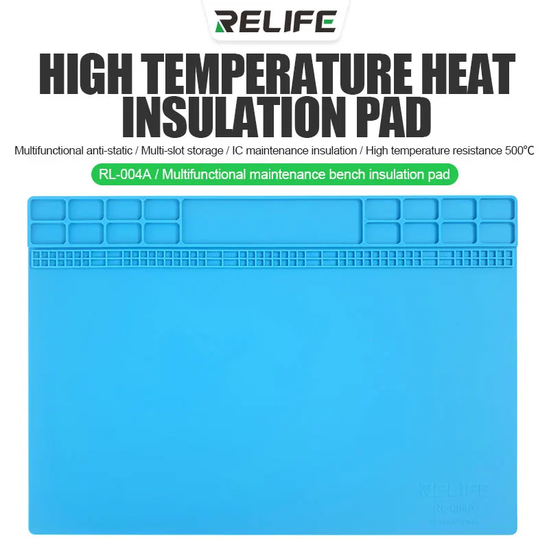 

Relife RL-004A 16 inch Magnetic Heat Insulation Silicone Pad Desk Mat Maintenance Platform BGA Soldering Repair Station