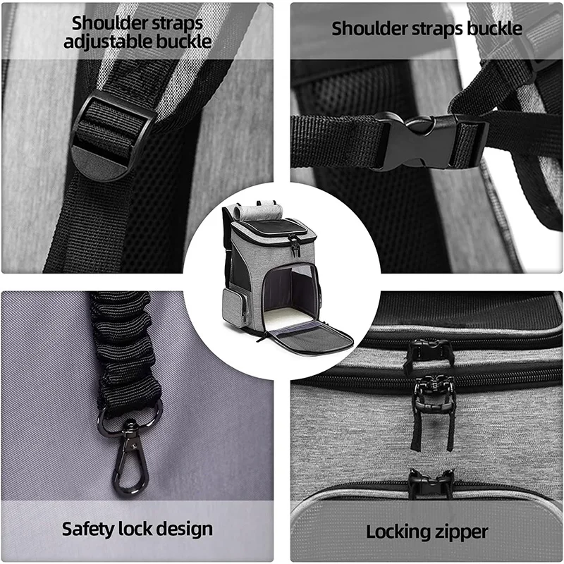 Cat Carrier Backpack Expandable Pet Carrier Bag Breathable Mesh Foldable Backpacks for Puppy and Rabbits Cat Backpack for Hik cat carrier backpack